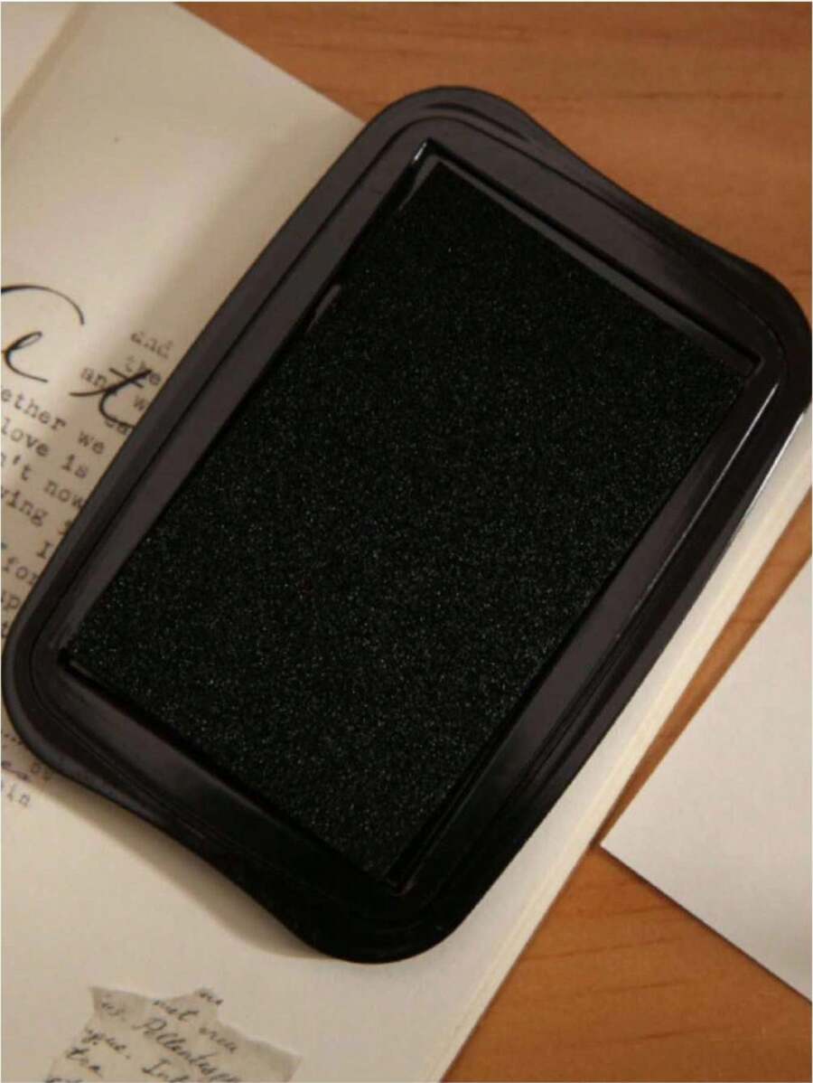 1Pc Vintage Square Ink Pad, School Supplies, Stationery, Back To School