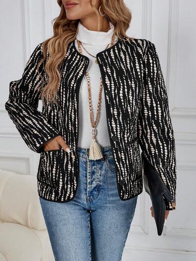 Women Quilted Collarless Padded Coat