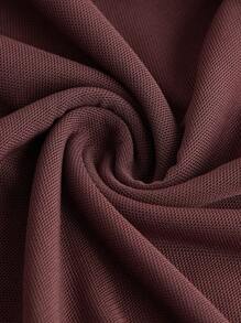 SHEIN MOD 3D Flower Accent Asymmetrical Hem Bodycon Dress - Chocolate Brown - View 4