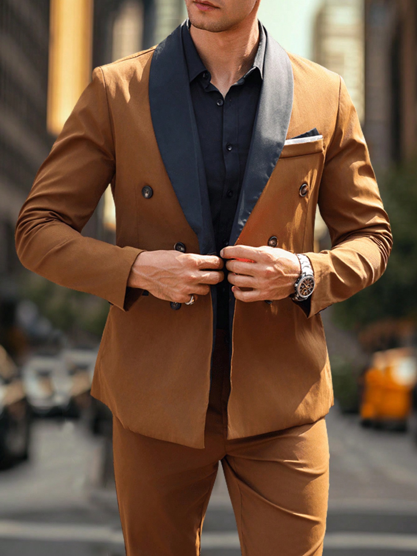 Manfinity Mode بدلة رجالية تتكون من جاكيت وسراويل...