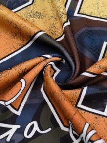 ROMWE MEN Street Life Men's Basketball Short Sleeve T-Shirt, Suitable For Spring And Summer - Black - View 4