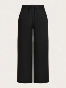 Firerie Plus Size Elegant Minimalist Double-Breasted Decorative Wide Leg Trousers For Women, Summer