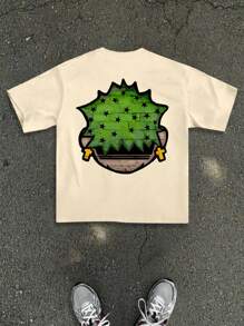 Manfinity EMRG 男士卡通印花圆领短袖 T 恤 - 杏色 - 查看 2