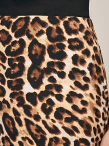 BizChic Women's Elegant Leopard Print Skirt, Holiday Christmas New Year Party, Autumn/Winter - Multicolor - View 4