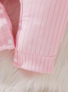 2pcs Baby Girls Cute & Sweet Jumpsuit Set - Pink - View 3