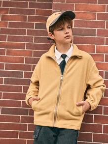 SHEIN Tween Boys Casual Colorblock 2-In-1 Hooded Jacket Autumn Fall - Yellow - View 7