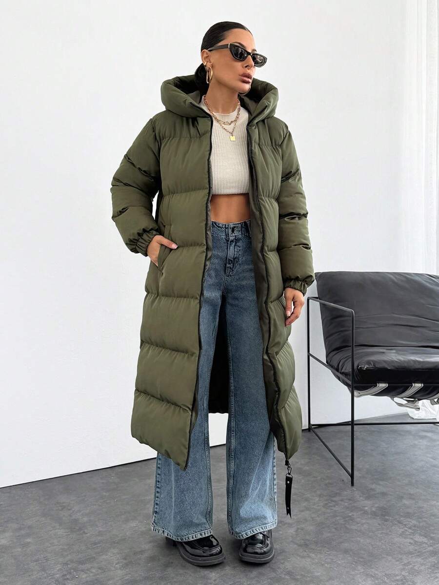 EURMUSE Premium Quality, Keep Warming Feature, Large Puller Puffer Wintercoat - Khaki - View 1