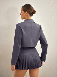 Activina Chaqueta deportiva de manga larga de unicolor con doble botonadura - Gris - Ver 2