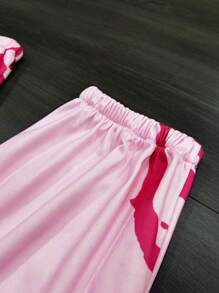 Manfinity Dauomo Plus Size Men's Fashionable Color Block Printed Hoodie Sweatshirt And Sweatpants Set - Multicolor - View 4