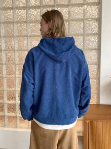 Manfinity VCAY Men's Knitted Casual Loose Fit Solid Color Long Sleeve Hooded Sweater