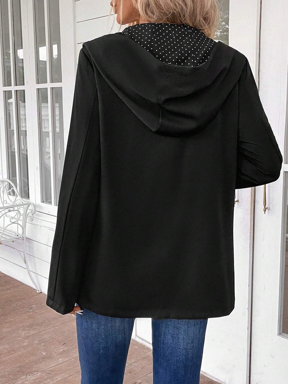 Women's Front Button Long Sleeve Minimalist Casual Jacket