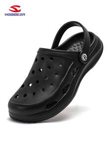 1 双儿童黑色木质木屐凉鞋，男女通用时尚沙滩鞋，适合男孩和女孩、青少年、所有季节 - 黑色 - 查看 4