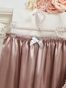 SHEIN 性感蕾丝吊带背心上衣、长裤、短裤 3 件套女士睡衣套装 - 藕粉色 - 查看 5