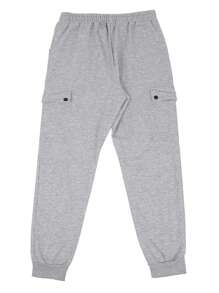 Manfinity Homme Pantalones deportivos casuales para hombre con cordón y bolsillos, unicolor