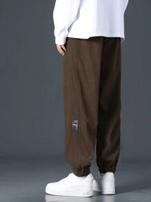 Manfinity Hypemode Men Drawstring Letter Printed Loose Casual Pants