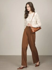 BizChic Blusa elegante para mujer de manga larga, transparente con encaje, adecuada para fiestas de Navidad