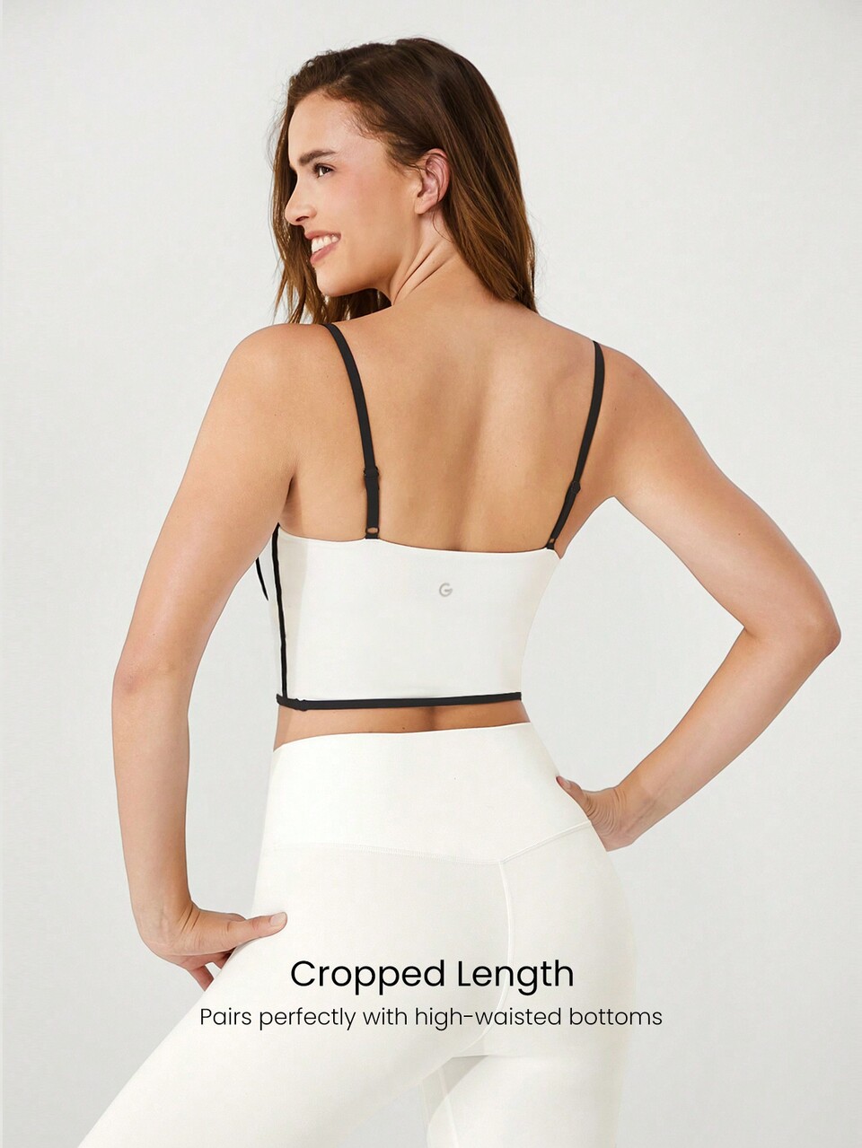 FeatherFit™ Two-Tone Scoop Neck Longline Sports Bra Low Impact Yoga Pilates Daily Spring Summer