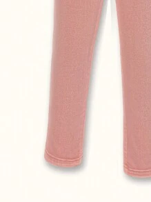 Quần Jeans Denim Màu Hồng Giặt Được Cho Bé Gái Thường Ngày Đa Năng Thoải Mái Vừa Vặn - Hồng - Xem 3