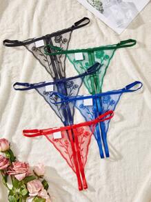 Classic Sexy 5 Stücke/Packung bestickte durchbrochene sexy Unterwäsche für Frauen