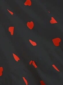 SHEIN Unity 心形印花无袖结饰连衣裙 - 橘色 - 查看 5