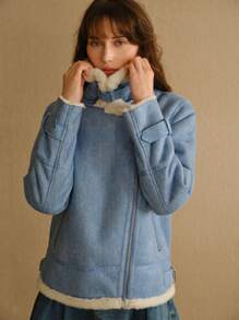MOTF STUDIO 牛仔翻领保暖夹克