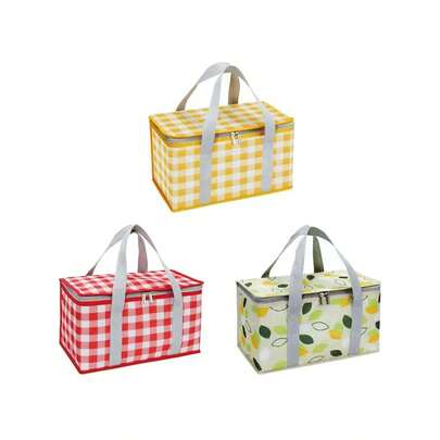 1pc Insulated Large Capacity Reusable Food Picnic Bag Beach Bags, Cooler Bags With Zippered Top -For Hot Or Cold,Picnic Basket Collapsible,Beach, Outdoor Party, Camping,Festivals Christmas For Holiday Gift Giving