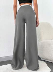 SHEIN Tall Bottom y pantalón cómodo para mujeres TALL - Gris Claro - Ver 2