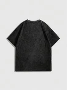 ROMWE MEN Goth 男士哥特式落肩 T 恤，适合学校、万圣节、2000 年代风格