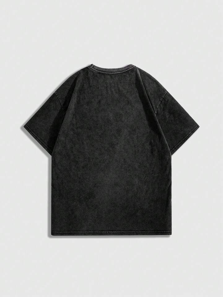Our Spring/Summer Casual Graphic Men'S Gothic Font Drop Shoulder T