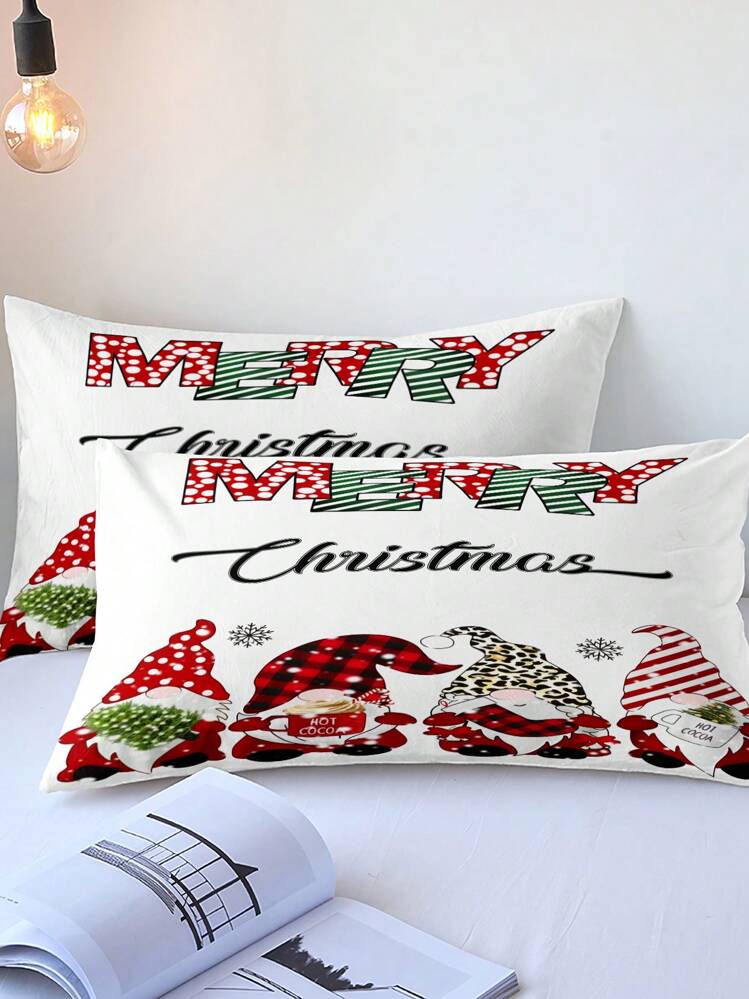 Southshore Fine Living, Inc., Merry Town Christmas Holiday - Set di biancheria da letto, 6 pezzi, con federe e federe per cuscino, per letto matrimoniale