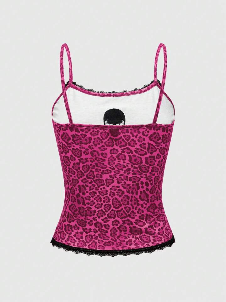 Our Kawaii Y2K Style Abby PUNK Pink Leopard Lace & Skull