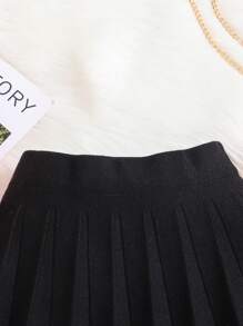 Tween Girl Solid Color Knit A-Line Skirt, Autumn/Winter