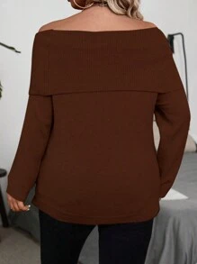 Franclia Plus Size Sexy Off Shoulder Pullover Sweater