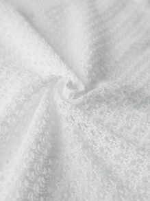SHEIN Unity Bộ 2 chiếc áo len ngắn xoắn phía trước màu trơn cho nữ và chân váy dệt kim viền đuôi cá trang phục mùa đông thanh lịch - trắng - Xem 7