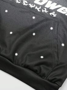 Manfinity Roghcode Bộ 2 món áo nỉ trùm đầu in chữ và quần nỉ rút dây thường ngày cho nam - Nhiều màu - Xem 7