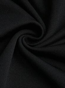 SHEIN Clasi Plus Size Color Block Long Sleeve Casual Black And White Dress - Black - View 6