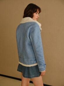 MOTF STUDIO 牛仔翻领保暖夹克