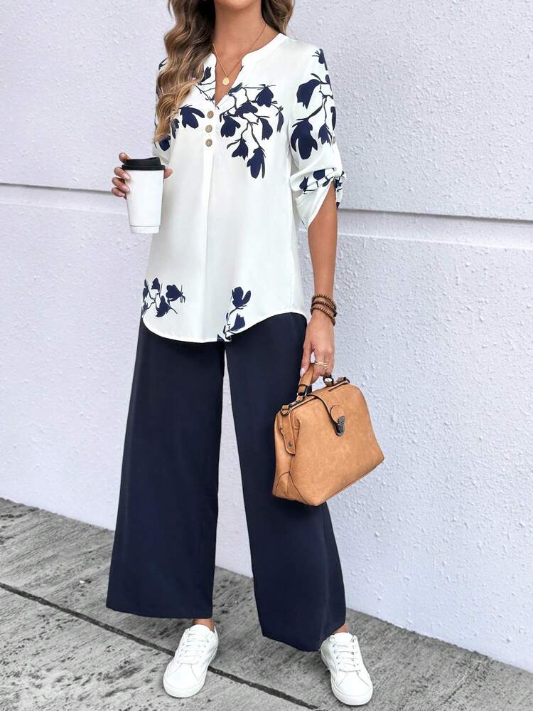Elegant Commuter Style Long Shirt And Pants Two Pieces Set Women Two Pieces Set Women