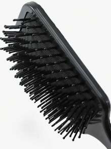 ROMWE Kawaii Peine desenredante acolchado para mujeres, cepillo de pelo negro con estampado de lazo, peine de masaje antiestático para cabello largo - Negro - Ver 4