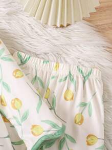 Set de 2 piezas de ropa casual para niña pequeña con top de manga larga con estampado de tulipanes y pantalones, conjunto de pijama para bebé de primavera