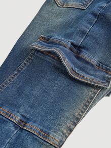 SHEIN Tween Girls Y2K Fashion Denim Flare Pants