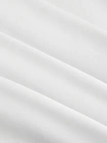 Chiquease 2 件性感缎面马球领水钻扣短款上衣和合身鱼尾裙套装 - 白色 - 查看 4