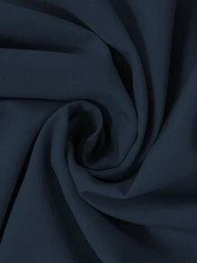 SHEIN LUNE Vestido casual de corte recto de manga corta con botones delanteros, talla grande, unicolor - Azul Marino - Ver 7