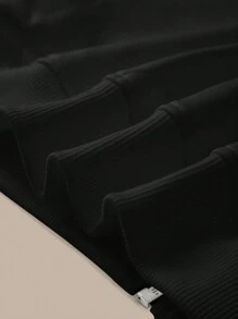 SHEIN BASICS معطف نسائي كاجوال بياقة عالية وأكمام طويلة فضفاض، بلون أحادي محبوك، مناسب للخريف والشتاء