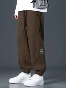 Manfinity Hypemode Men Drawstring Letter Printed Loose Casual Pants