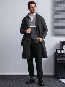 Manfinity CityGents Men's Color Block Button Front Long Sleeve Knit Cardigan