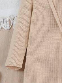 SHEIN Robe casual à col rond pour filles avec ceinture, convenant pour le printemps, l'été et l'automne, fraîche et mignonne, adaptée pour la maison, la sortie, la fête, l'école, les courses