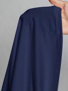 SHEIN Tall Simple Solid Color Slim High Collar Top Suitable For Autumn And Winter - Navy Blue - View 8