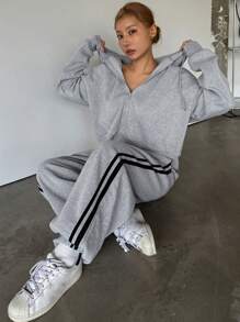 DAZY 2-delige damessweatshirt- en joggingbroekset, herfstkleding