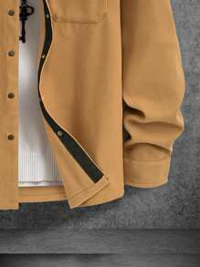 Manfinity Homme Men's Solid Color Casual Jacket, Fall/Winter